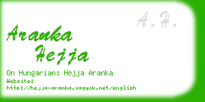 aranka hejja business card